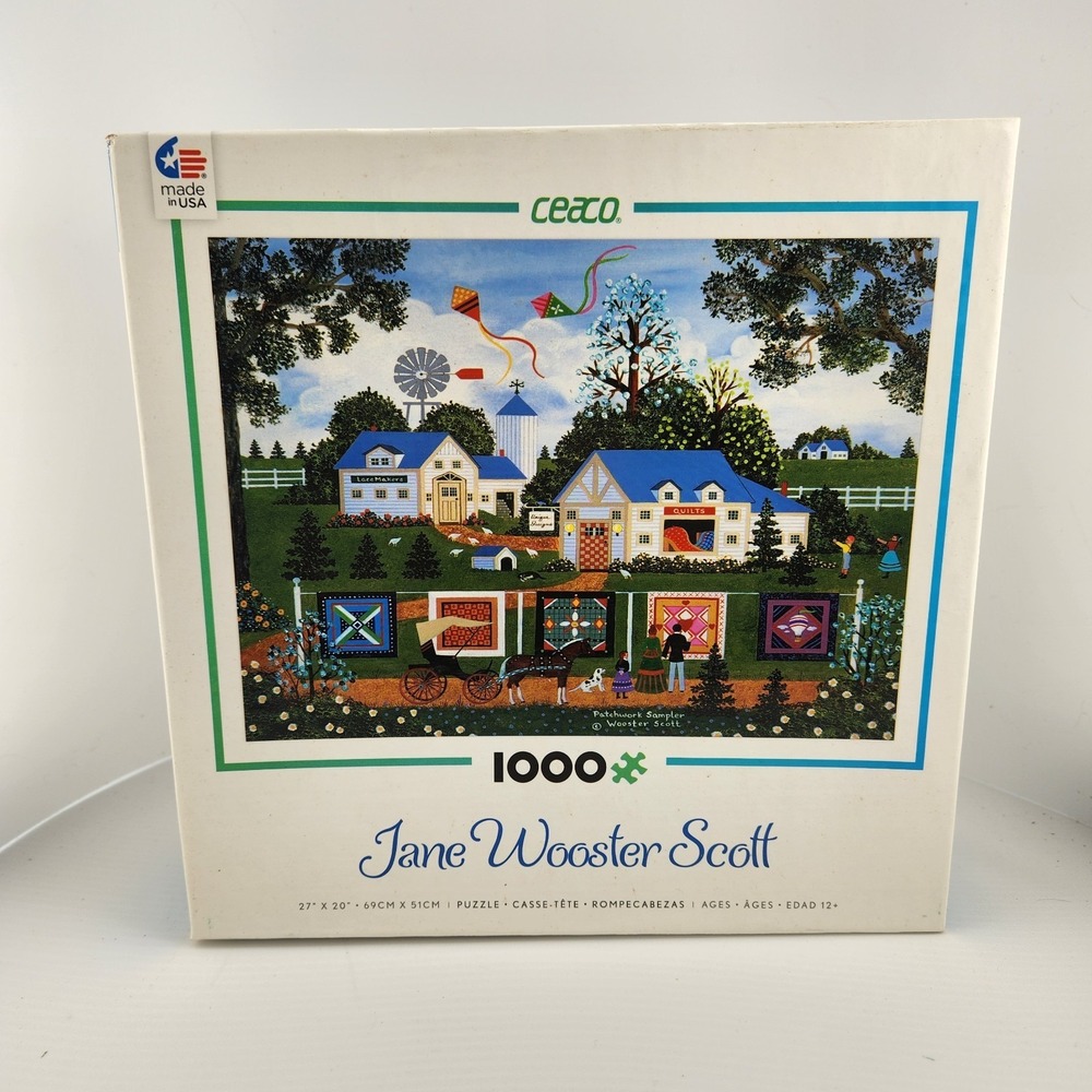 New Sealed Ceaco "Patchwork Sampler" Jane Wooster Scott 1000 pc Puzzle
